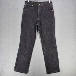 Wrangler Jeans Mens 28x30 Black Western Cowboy Cut‎ Straight Leg Denim 936BK